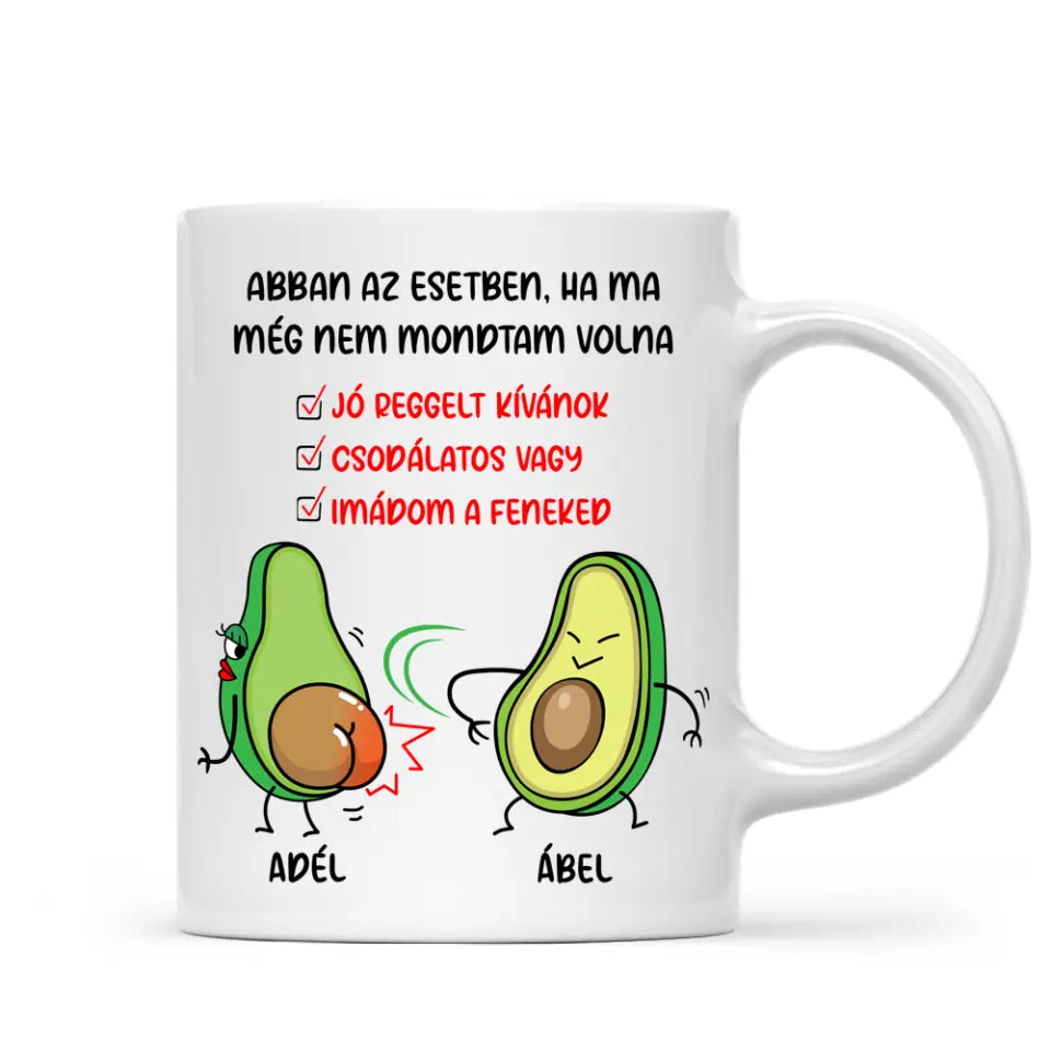 Egyedi bögre Valentin-napra - vicces avokádók