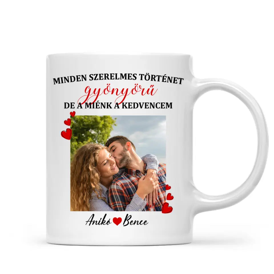 Egyedi bögre szerelmespároknak, saját fotóval - szerelmes történet