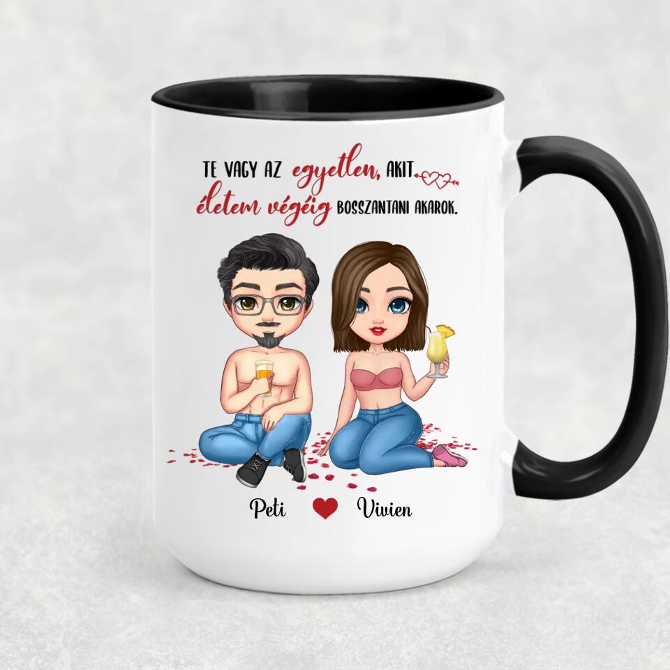 Egyedi bögre szerelmespároknak, életem végéig szeretlek