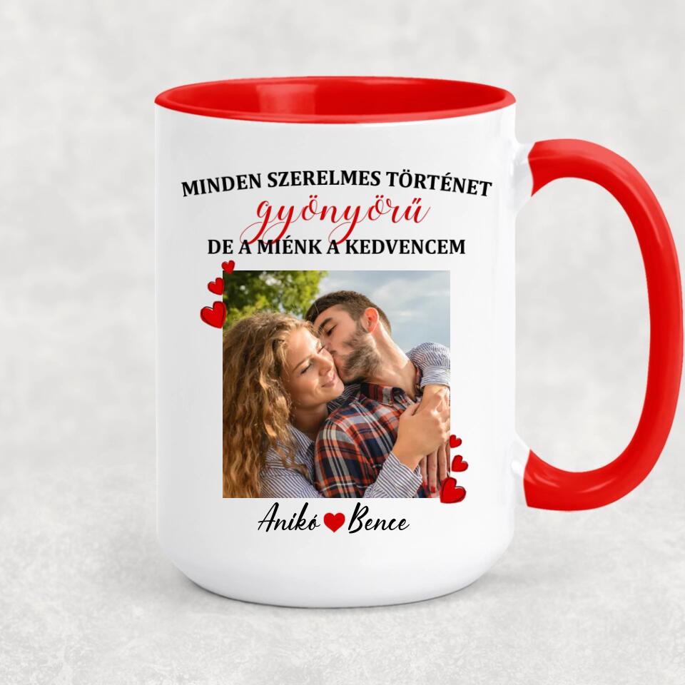 Egyedi bögre szerelmespároknak, saját fotóval - szerelmes történet