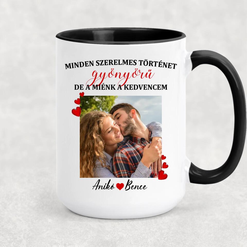 Egyedi bögre szerelmespároknak, saját fotóval - szerelmes történet