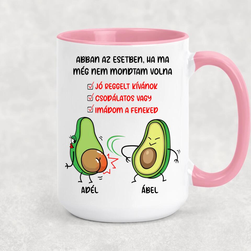 Egyedi bögre Valentin-napra - vicces avokádók