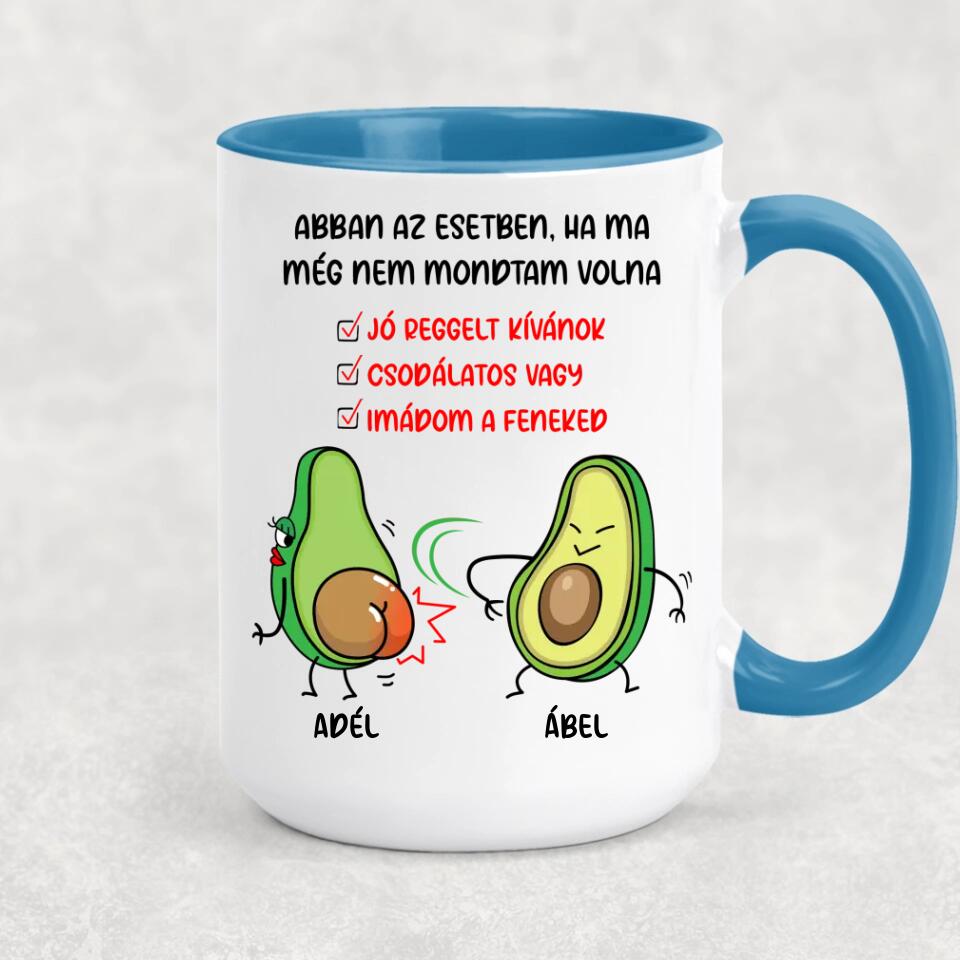 Egyedi bögre Valentin-napra - vicces avokádók