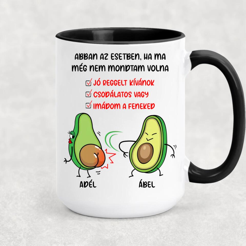 Egyedi bögre Valentin-napra - vicces avokádók