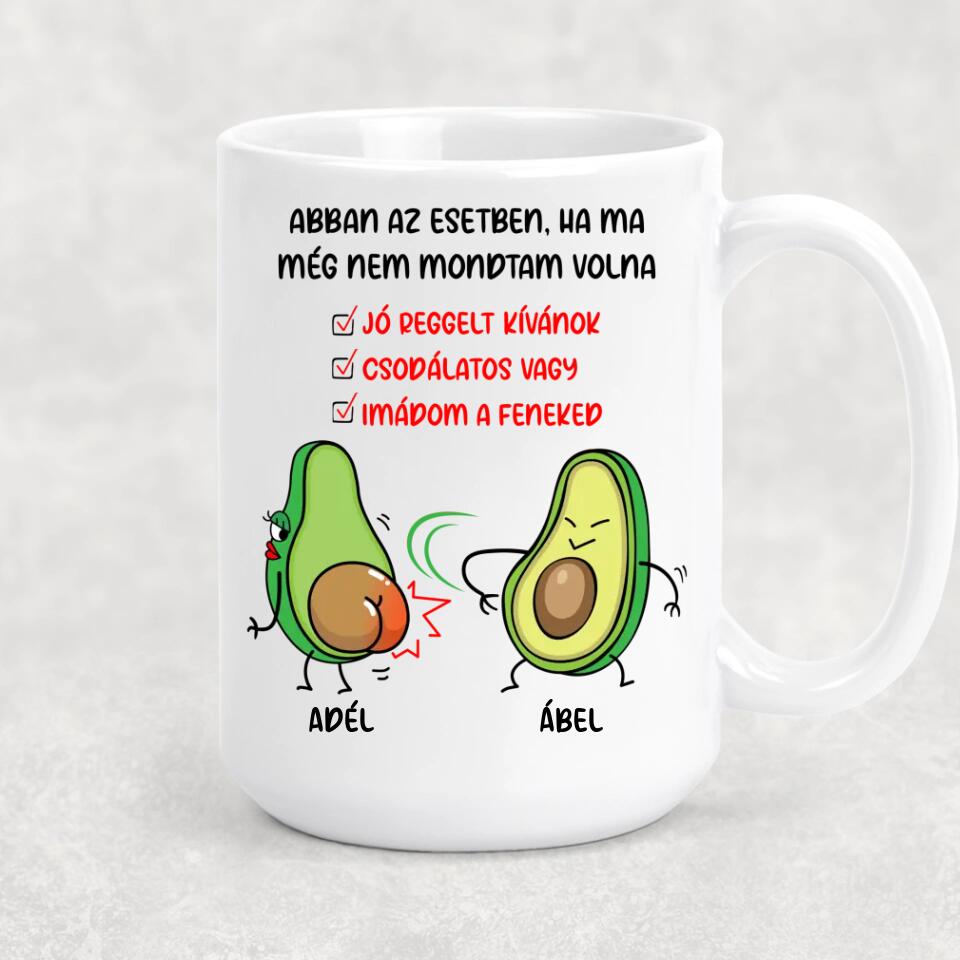 Egyedi bögre Valentin-napra - vicces avokádók