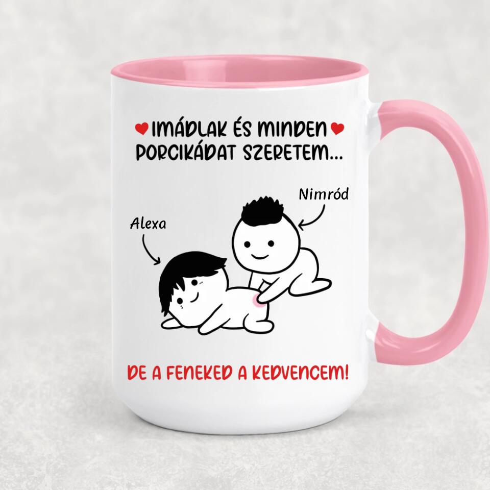 Egyedi bögre Valentin-napra - a feneked a kedvencem