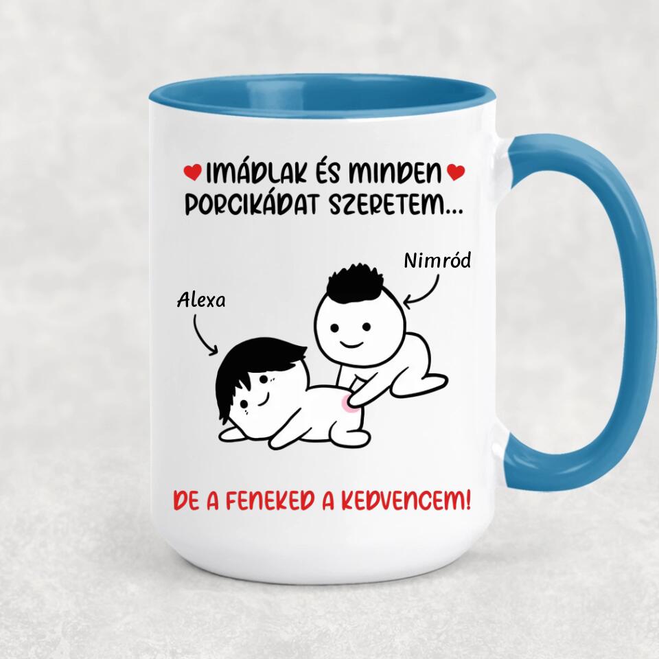 Egyedi bögre Valentin-napra - a feneked a kedvencem