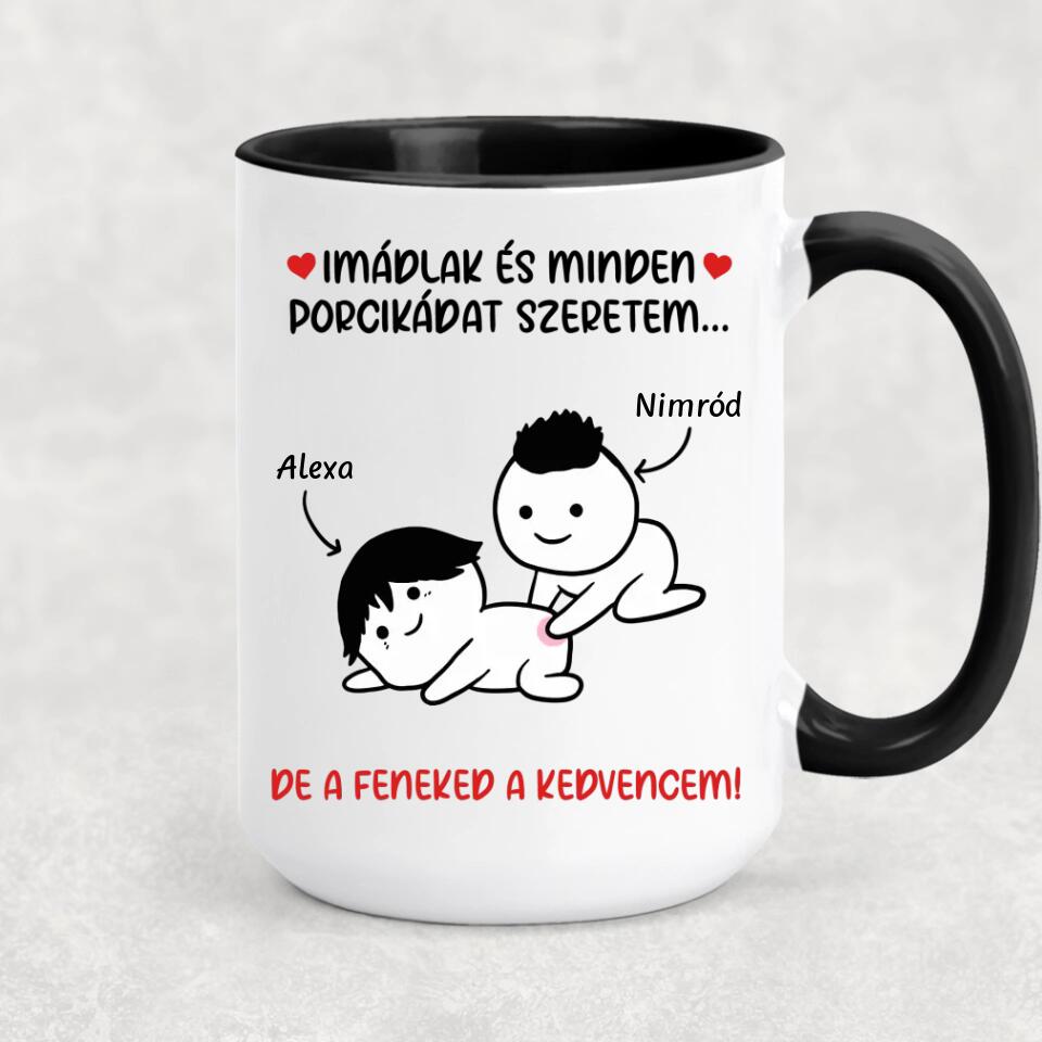 Egyedi bögre Valentin-napra - a feneked a kedvencem