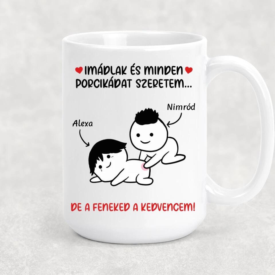 Egyedi bögre Valentin-napra - a feneked a kedvencem