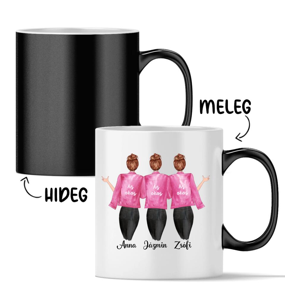 Egyedi barátnős bögre - 3 lány