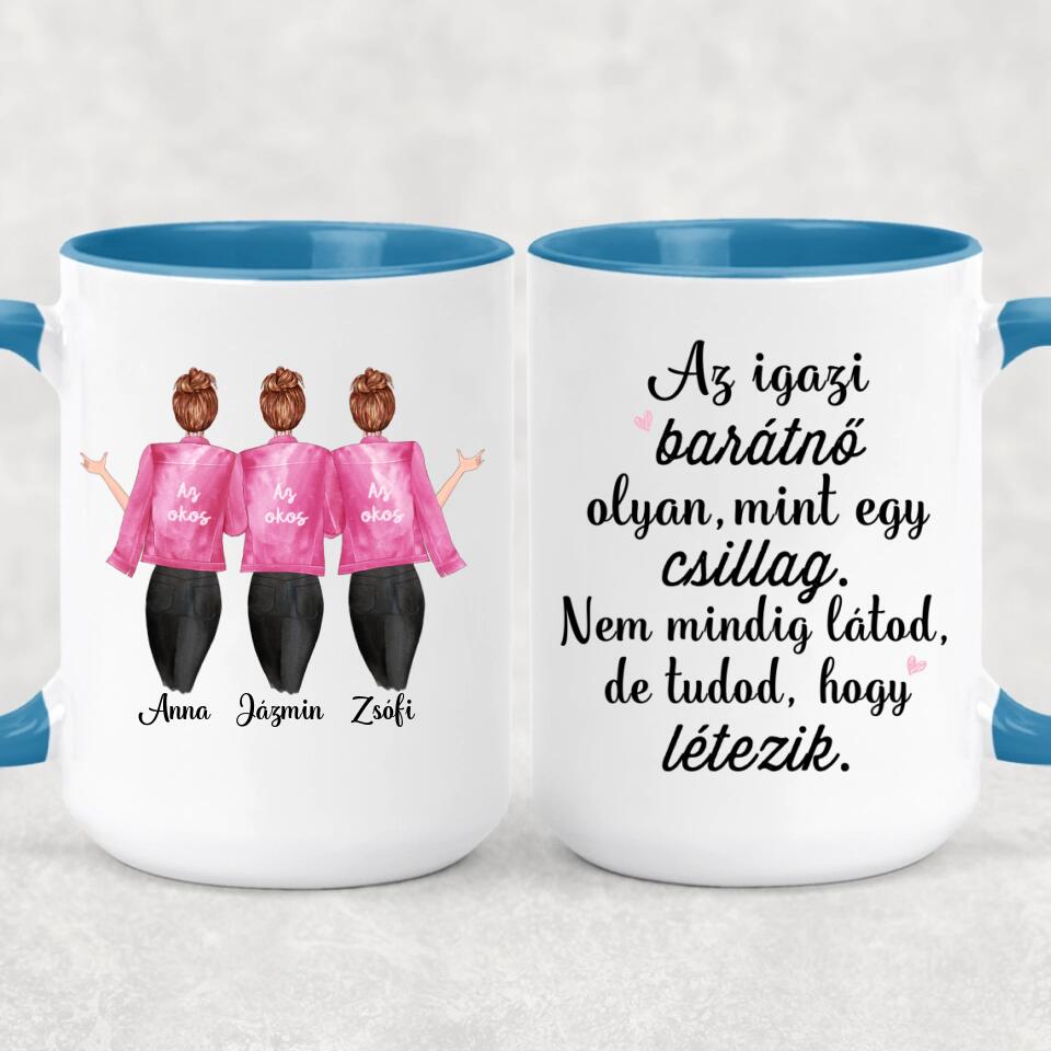 Egyedi barátnős bögre - 3 lány