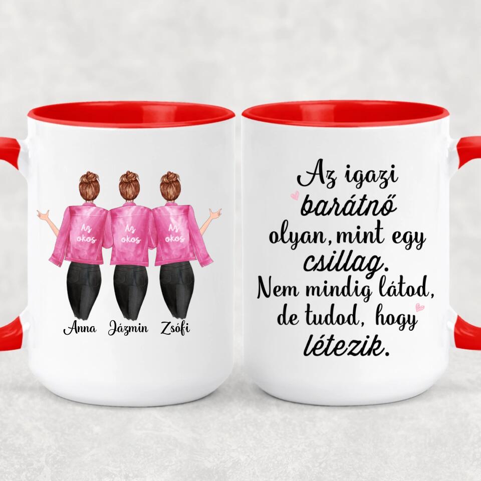 Egyedi barátnős bögre - 3 lány