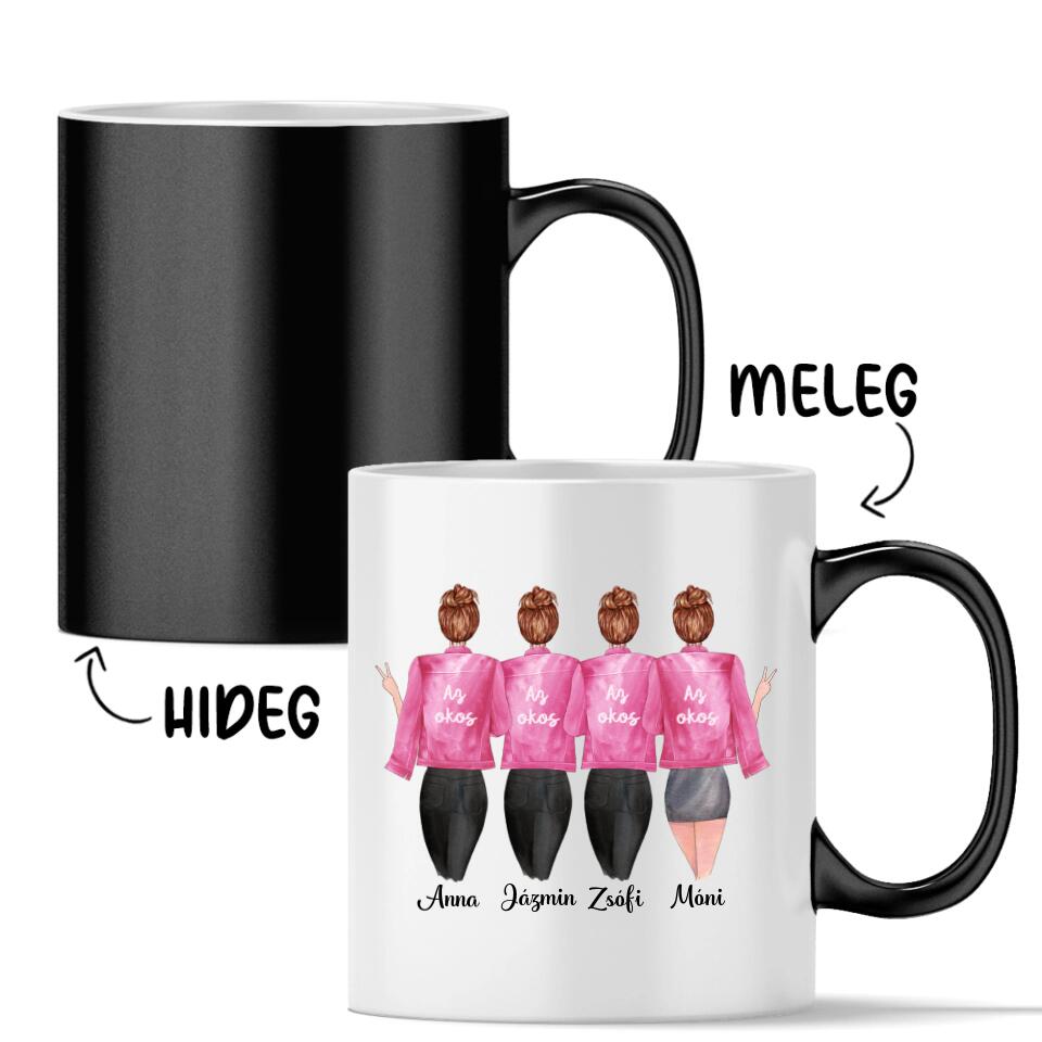 Egyedi barátnős bögre - 4 lány