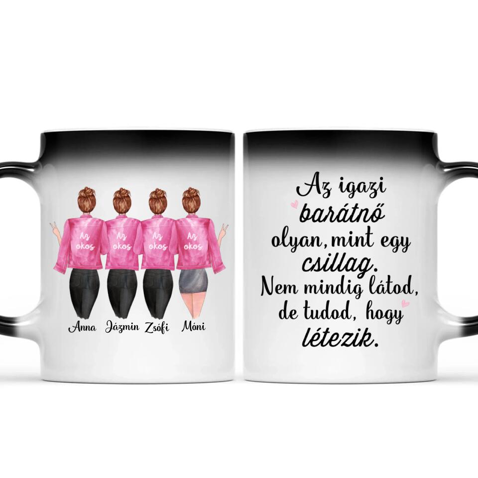 Egyedi barátnős bögre - 4 lány