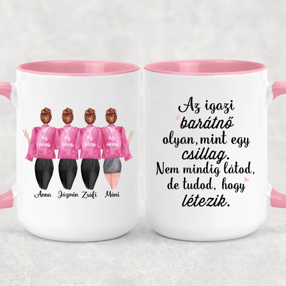 Egyedi barátnős bögre - 4 lány