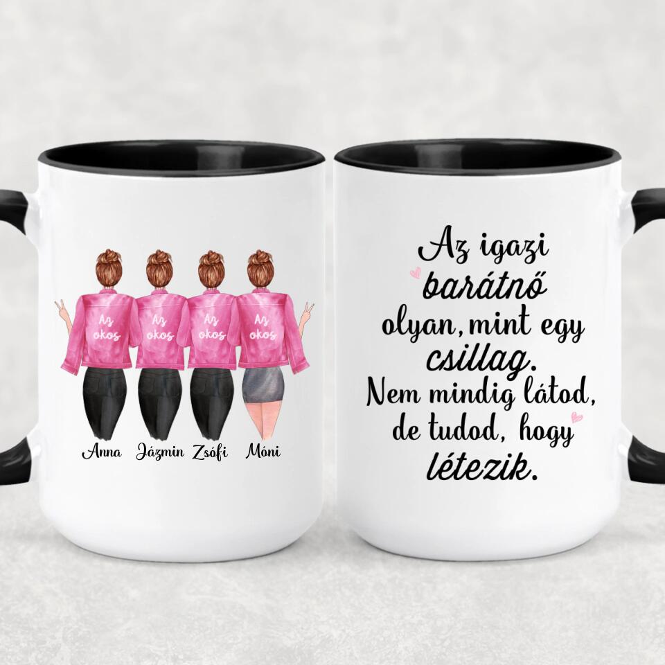 Egyedi barátnős bögre - 4 lány