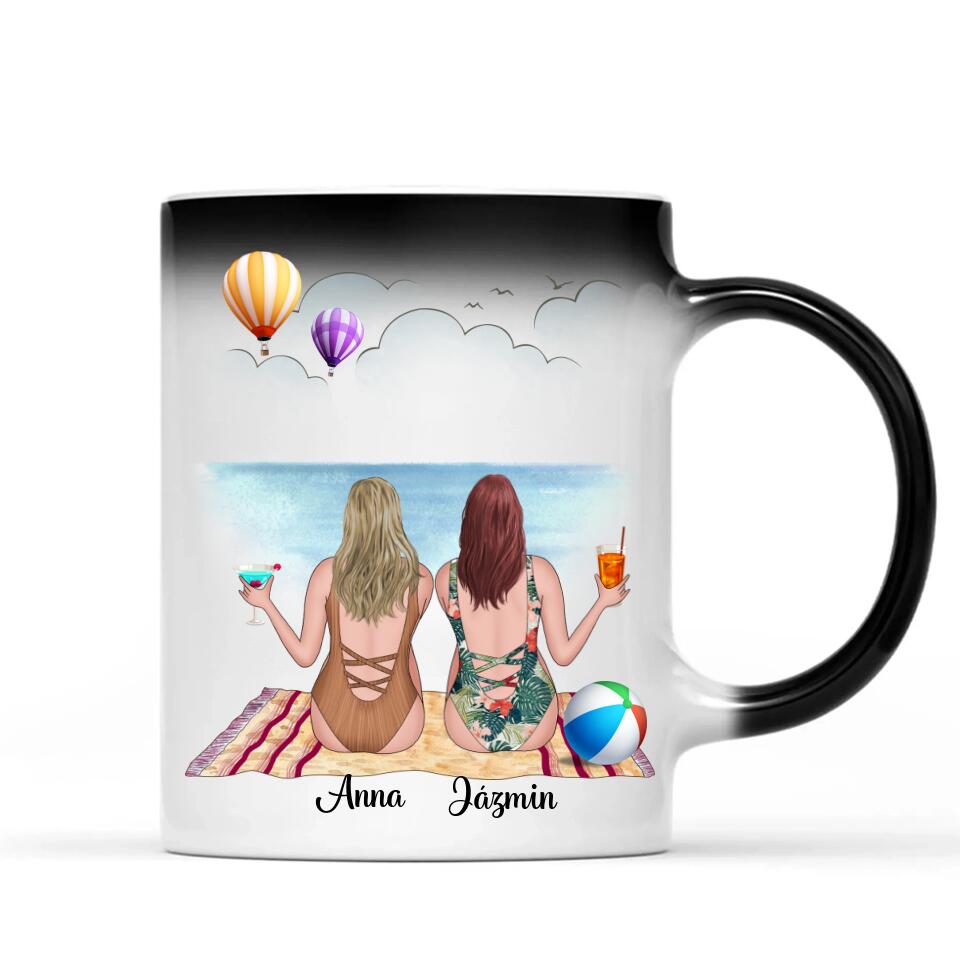 Egyedi bögre barátnőknek - lányok a strandon
