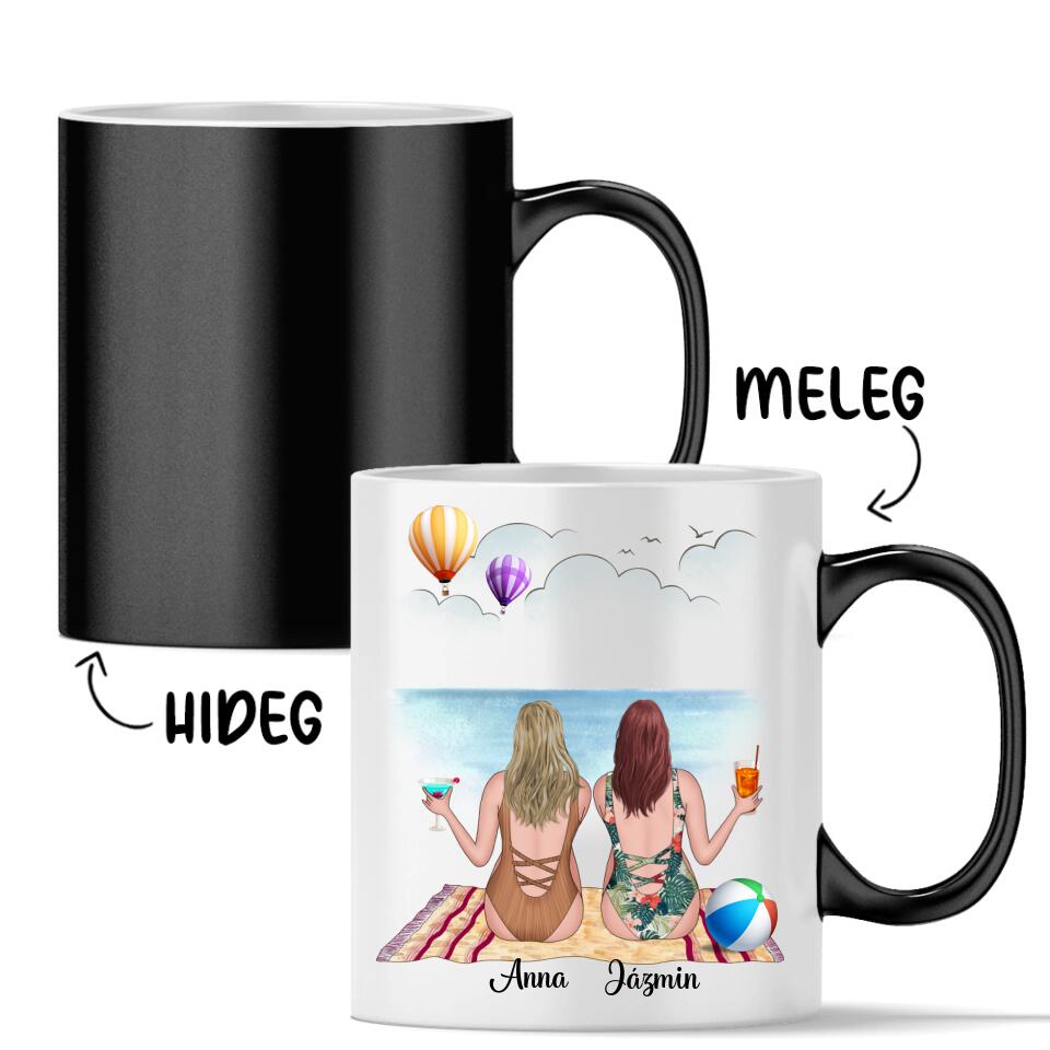 Egyedi bögre barátnőknek - lányok a strandon
