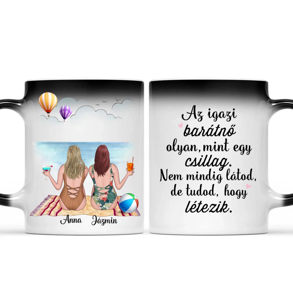 Egyedi bögre barátnőknek - lányok a strandon