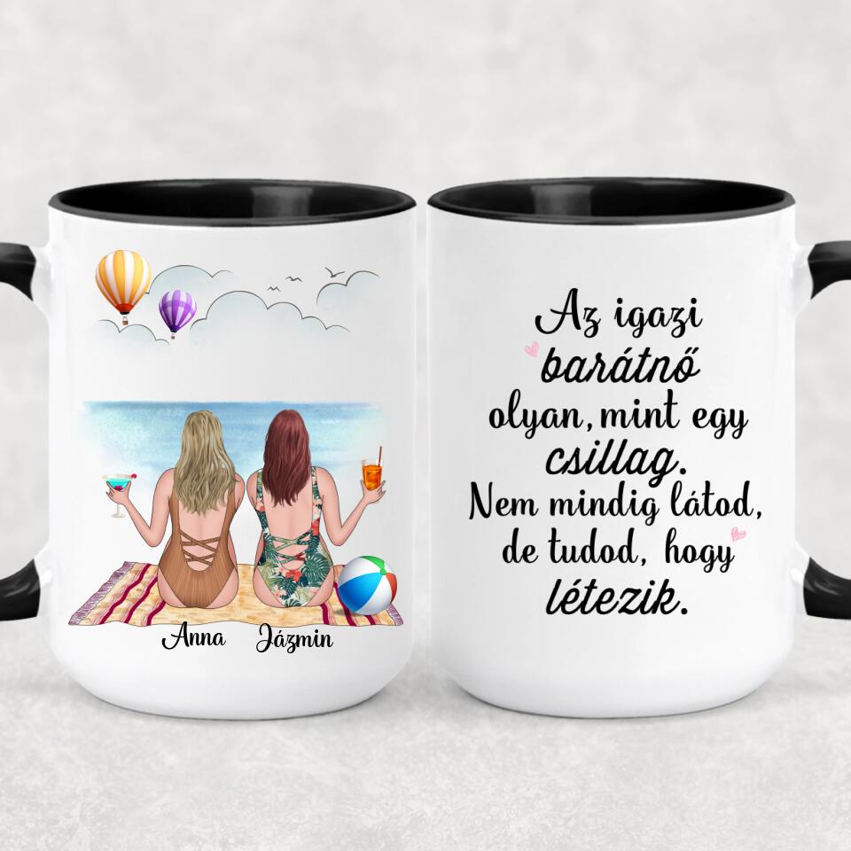 Egyedi bögre barátnőknek - lányok a strandon
