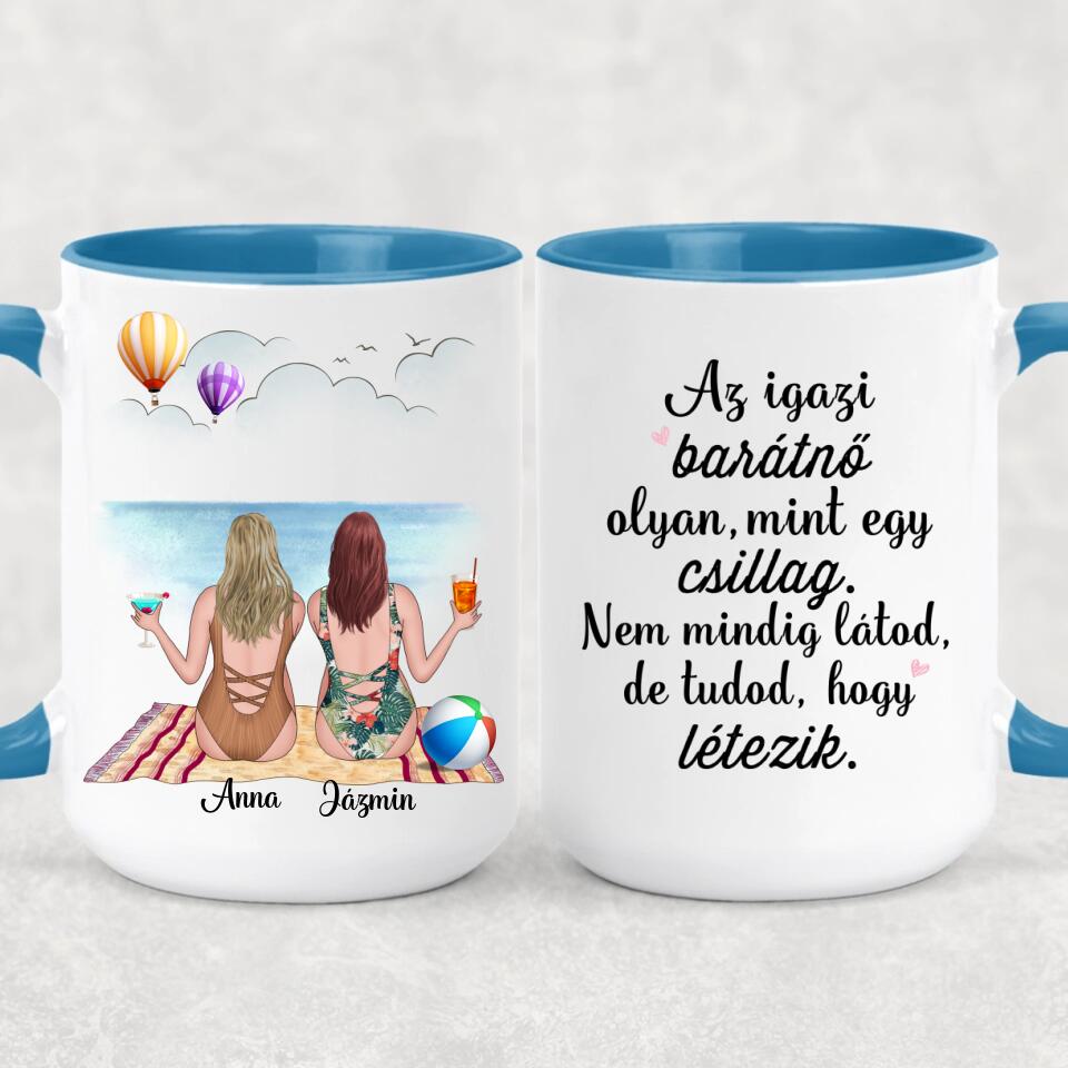 Egyedi bögre barátnőknek - lányok a strandon