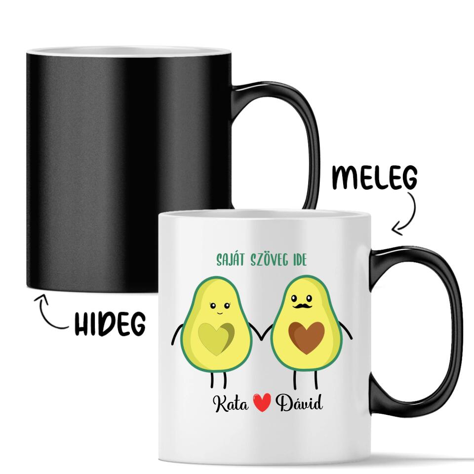 Egyedi bögre szerelmeseknek - avokádó pár
