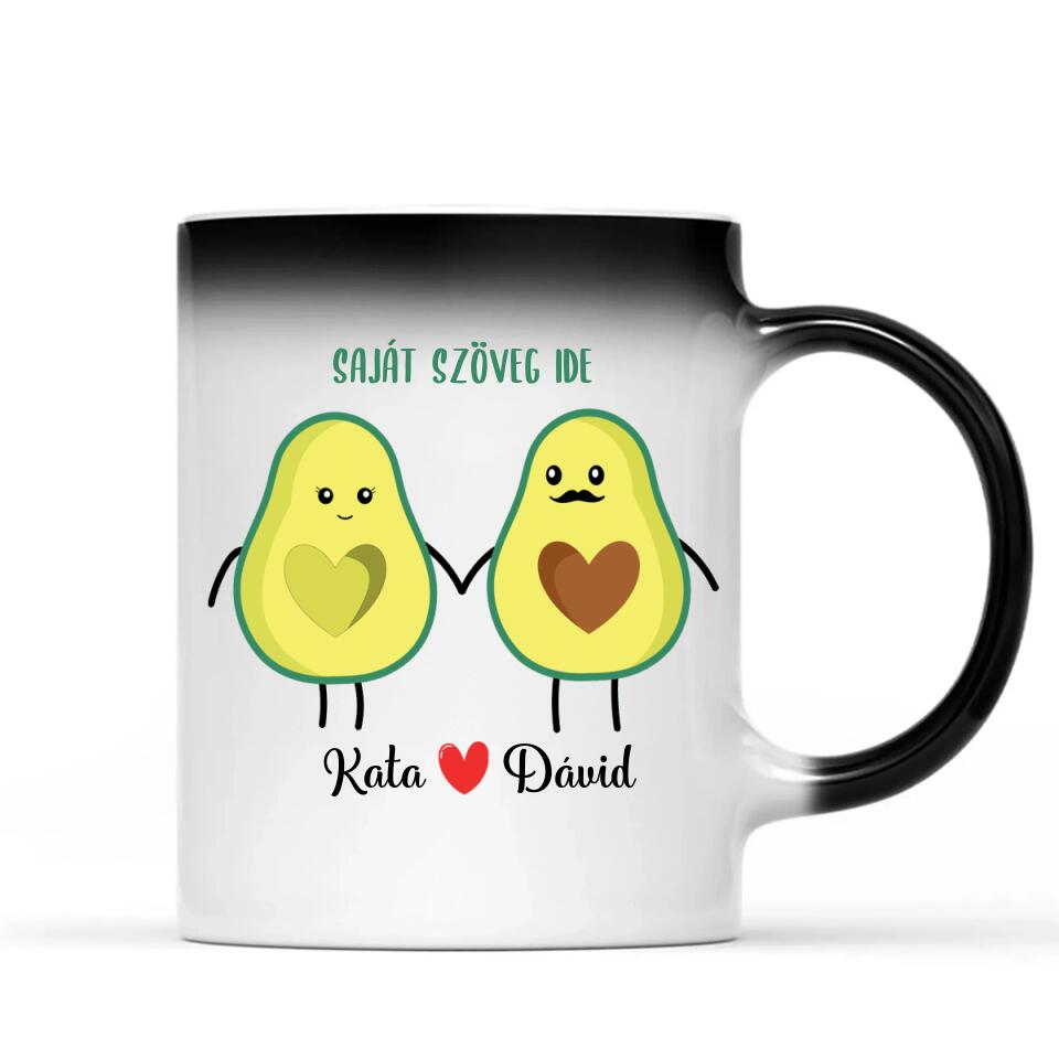 Egyedi bögre szerelmeseknek - avokádó pár