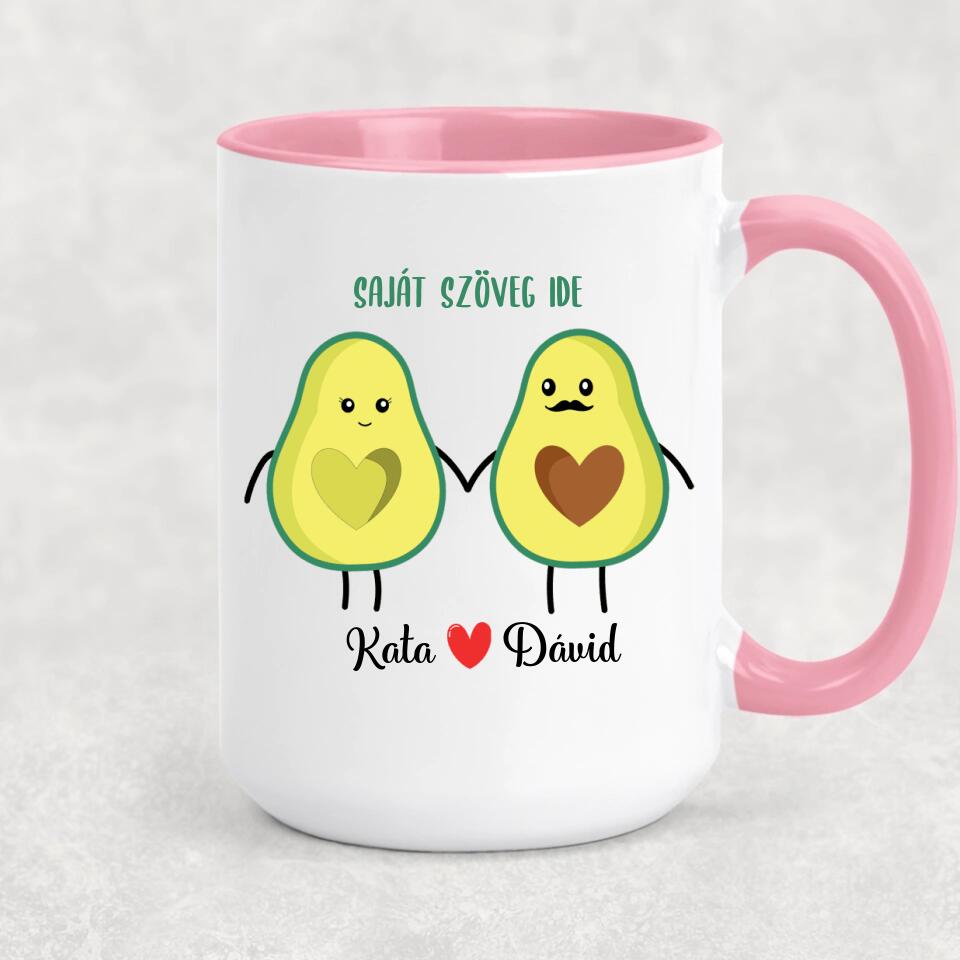 Egyedi bögre szerelmeseknek - avokádó pár