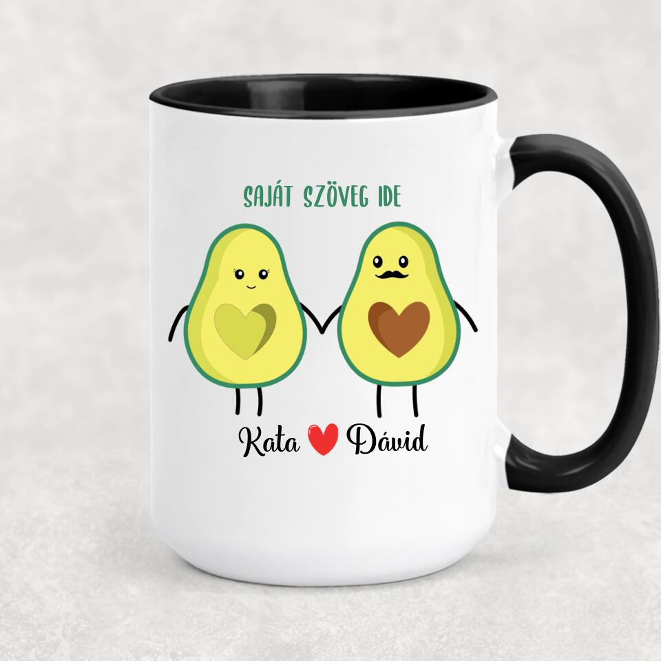 Egyedi bögre szerelmeseknek - avokádó pár