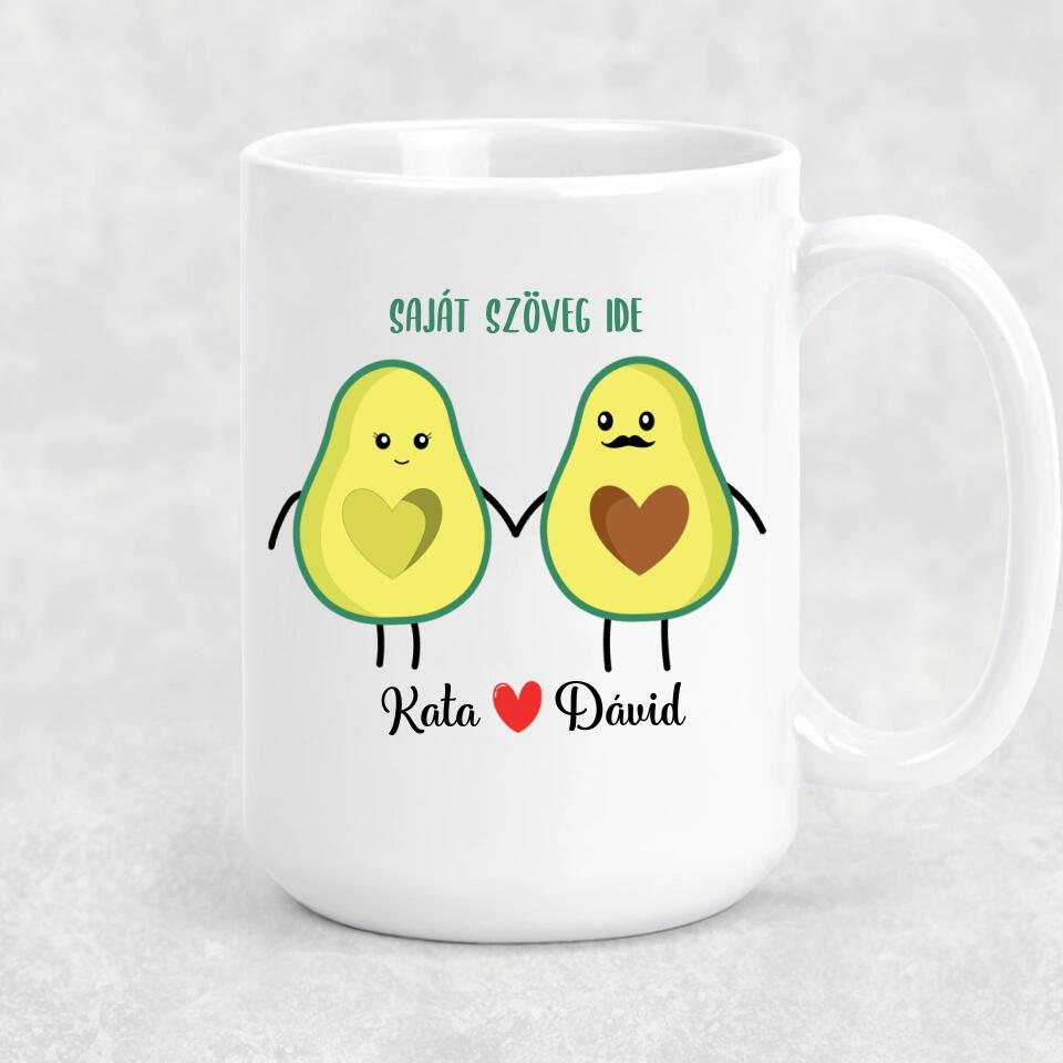 Egyedi bögre szerelmeseknek - avokádó pár