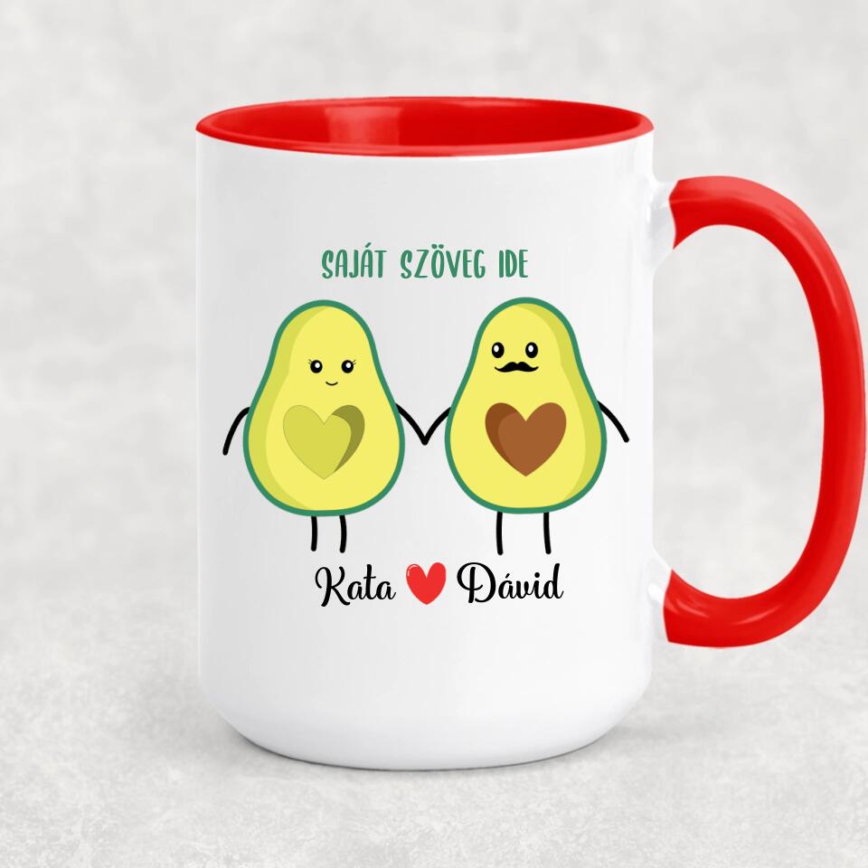 Egyedi bögre szerelmeseknek - avokádó pár