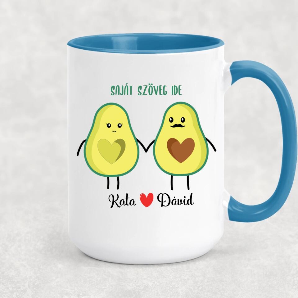 Egyedi bögre szerelmeseknek - avokádó pár