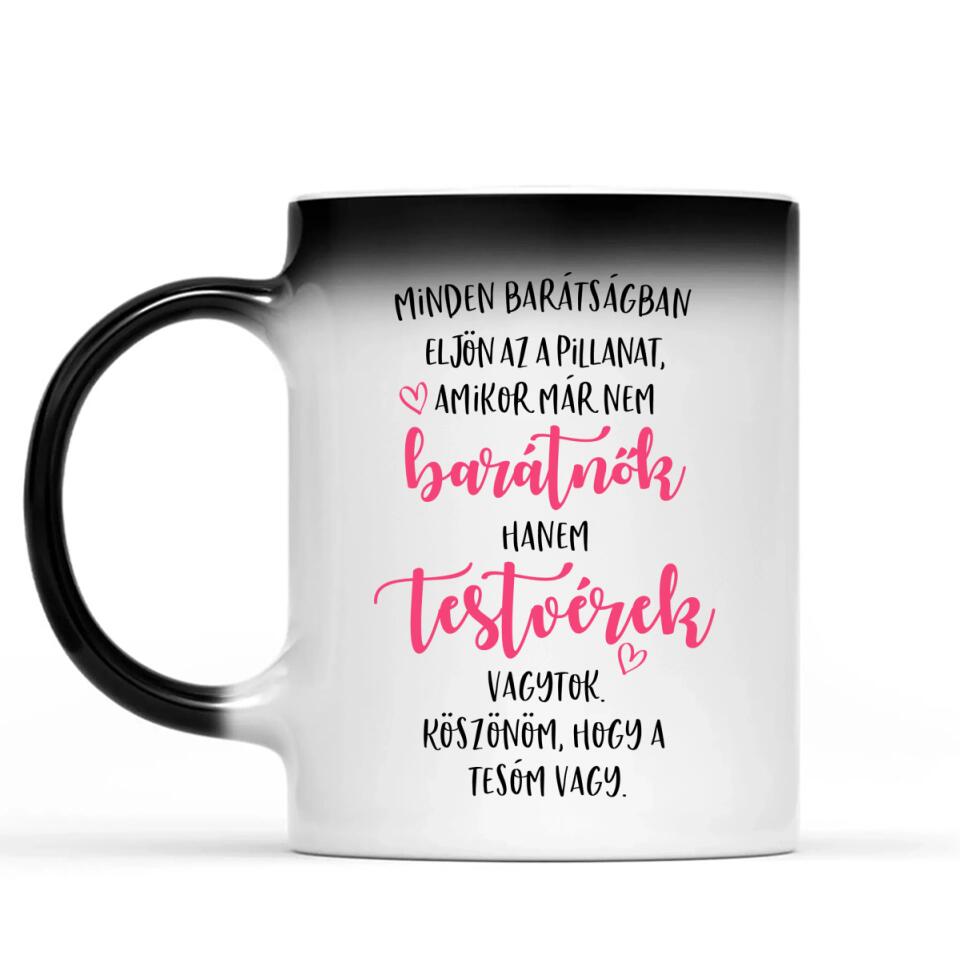 Egyedi legjobb barátnős bögre - lányok pulcsiban