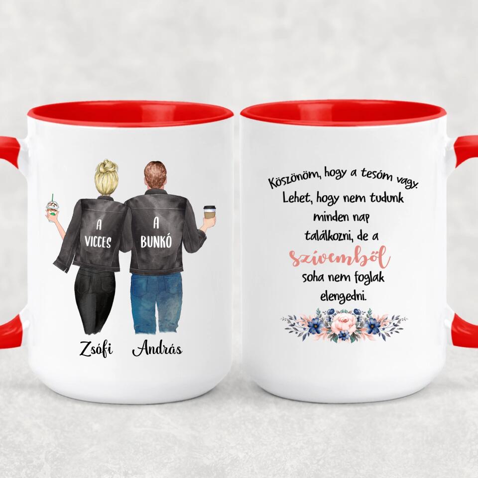 Egyedi bögre testvéreknek - Fiú és lány karakterekkel