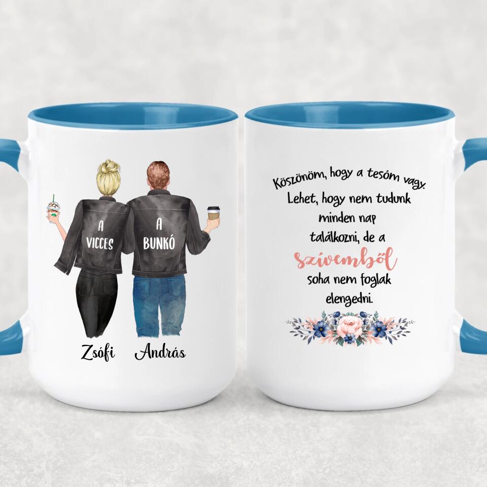 Egyedi bögre testvéreknek - Fiú és lány karakterekkel