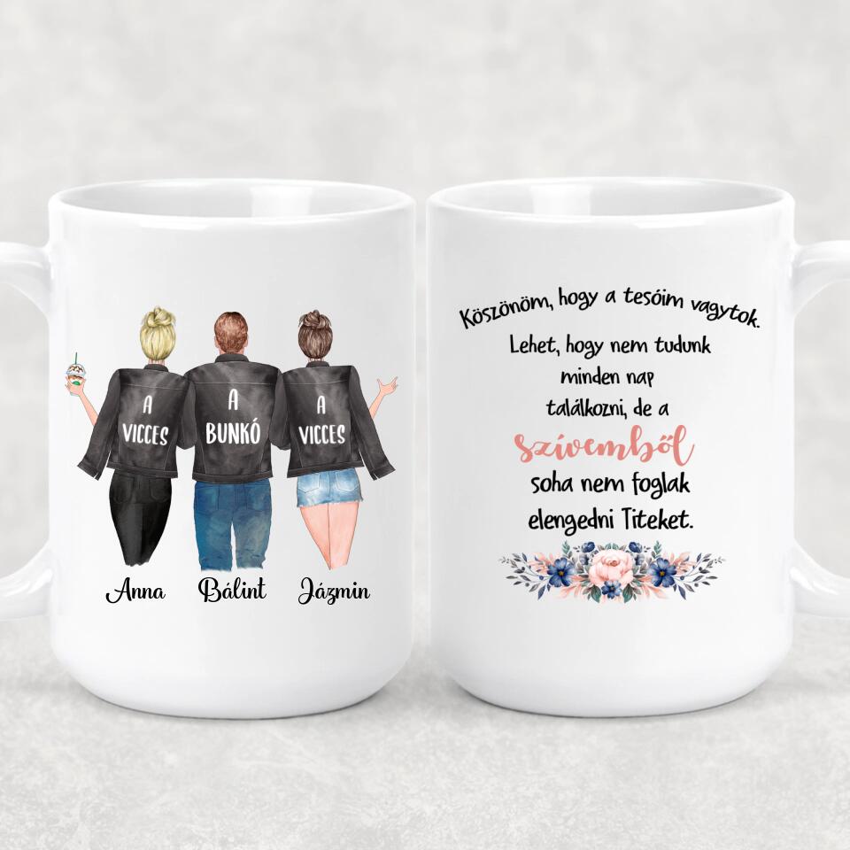 Egyedi bögre testvéreknek - 2 lány és 1 fiú