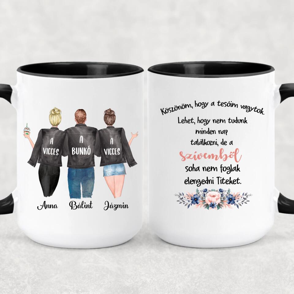 Egyedi bögre testvéreknek - 2 lány és 1 fiú