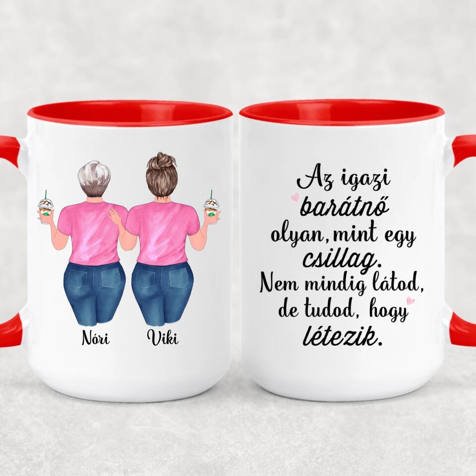 Egyedi barátnős bögre - molett lányok