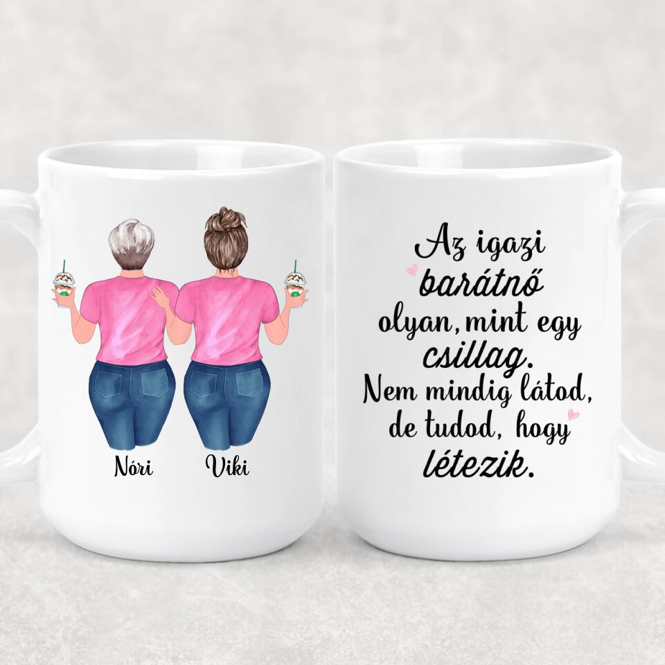 Egyedi barátnős bögre - molett lányok