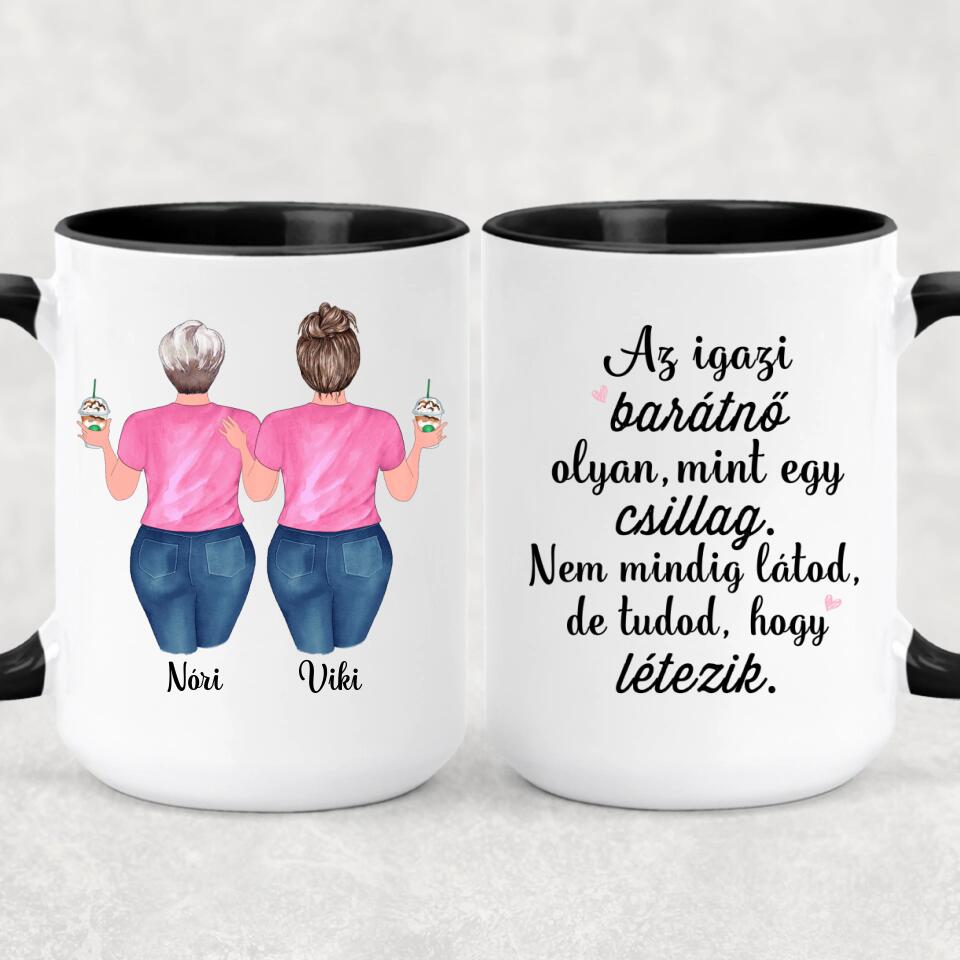 Egyedi barátnős bögre - molett lányok