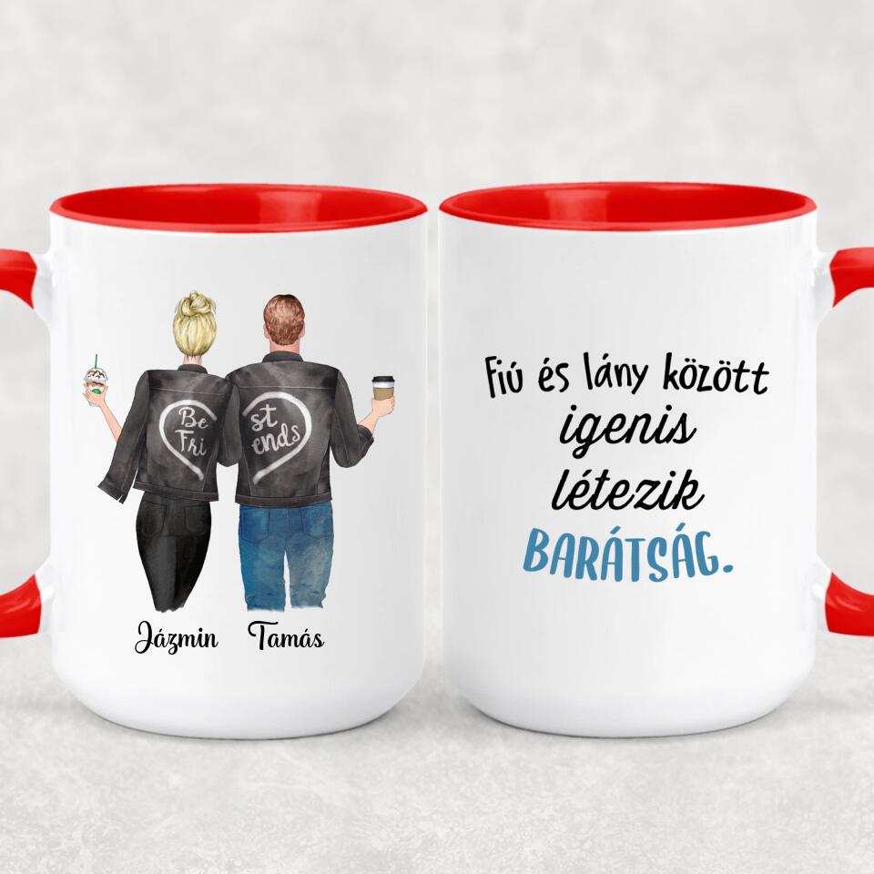 Egyedi bögre barátoknak - fiú/lány barátság