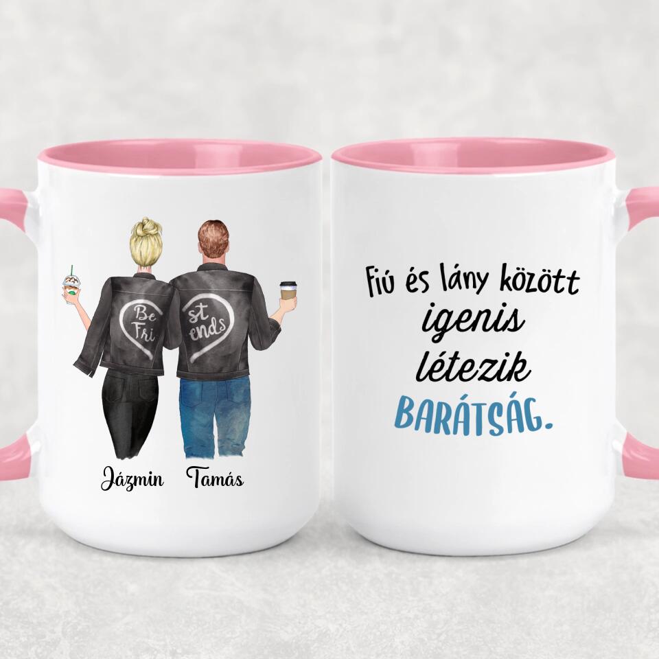 Egyedi bögre barátoknak - fiú/lány barátság