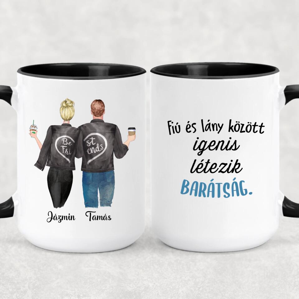 Egyedi bögre barátoknak - fiú/lány barátság