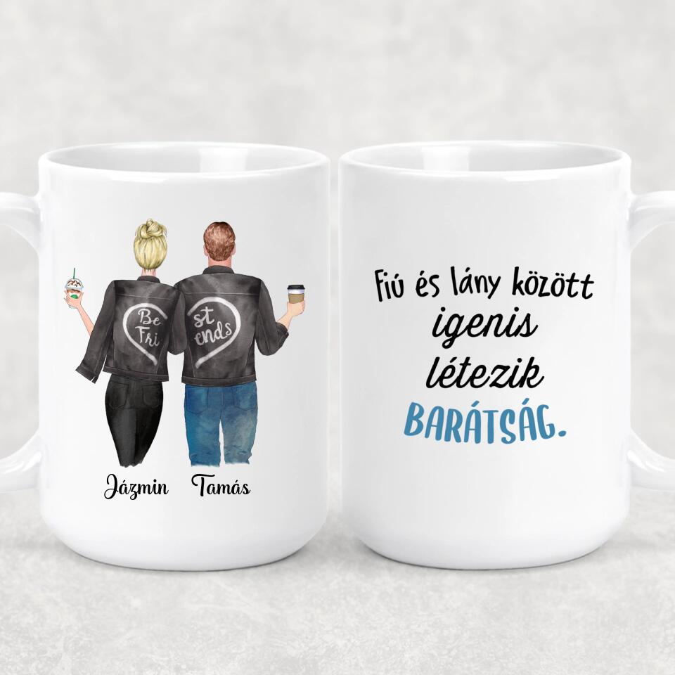 Egyedi bögre barátoknak - fiú/lány barátság