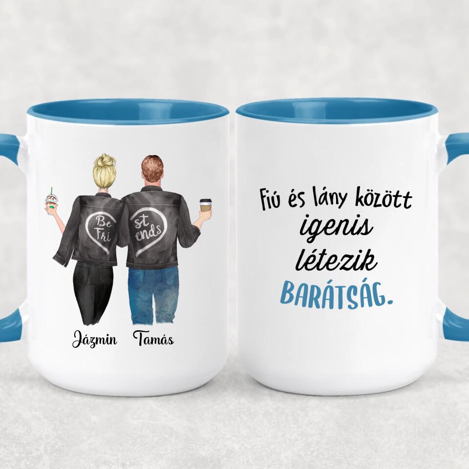 Egyedi bögre barátoknak - fiú/lány barátság