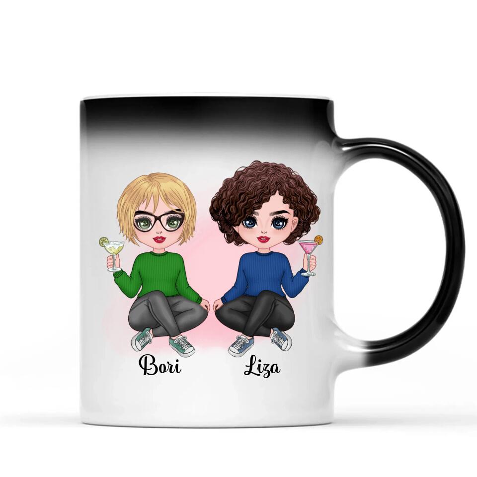 Egyedi legjobb barátnős bögre - chibi karakterekkel