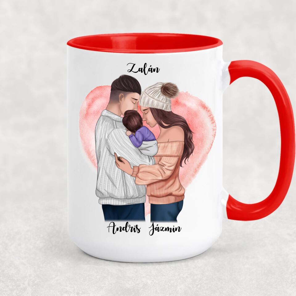 Egyedi bögre szülőknek - pár kisbabával