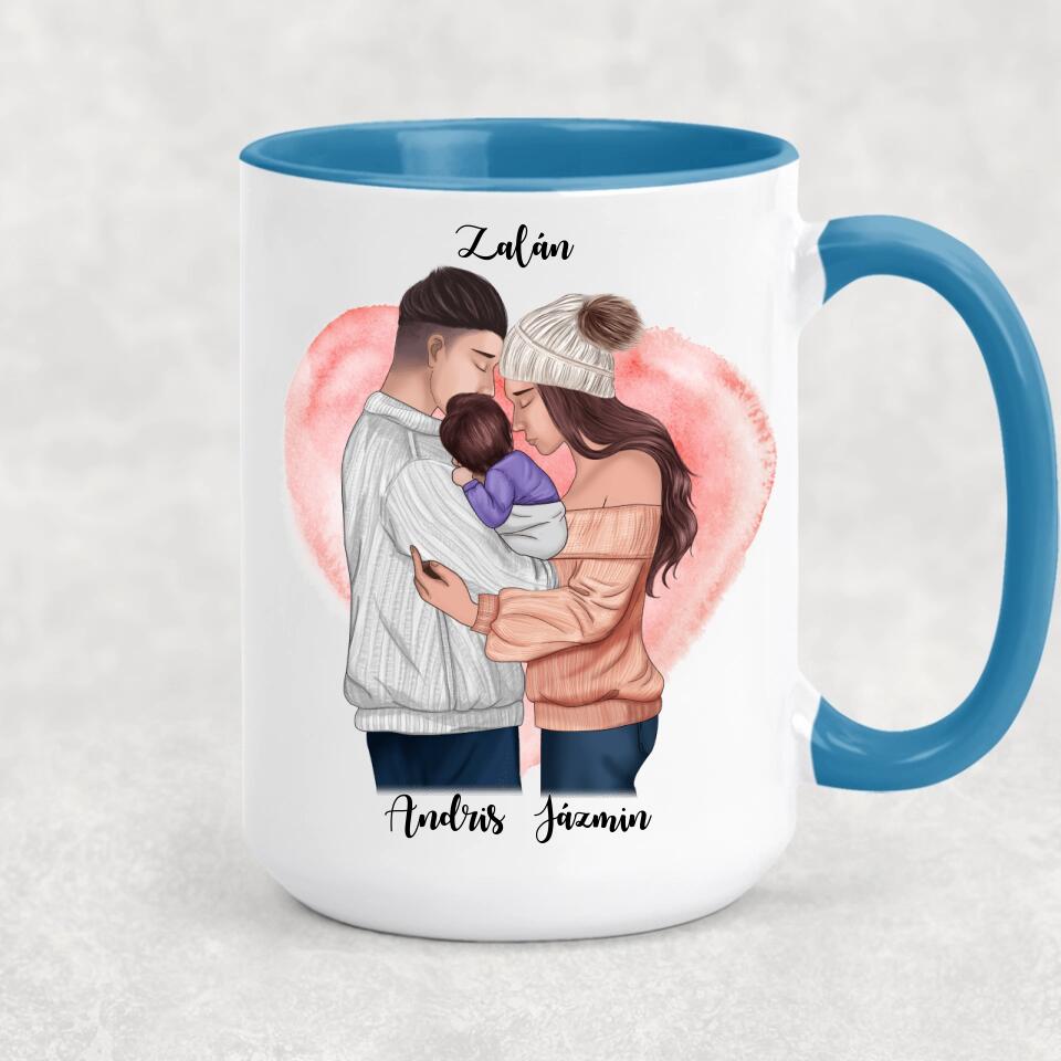 Egyedi bögre szülőknek - pár kisbabával