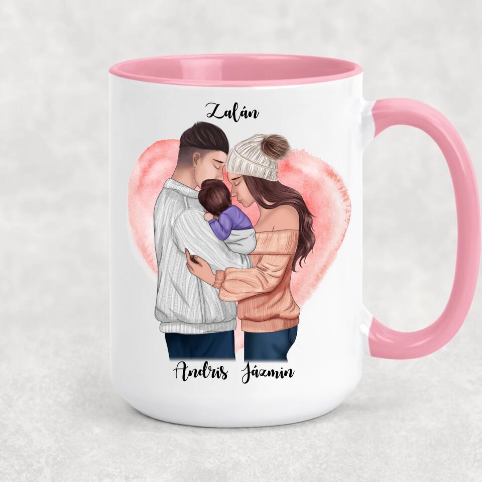 Egyedi bögre szülőknek - pár kisbabával