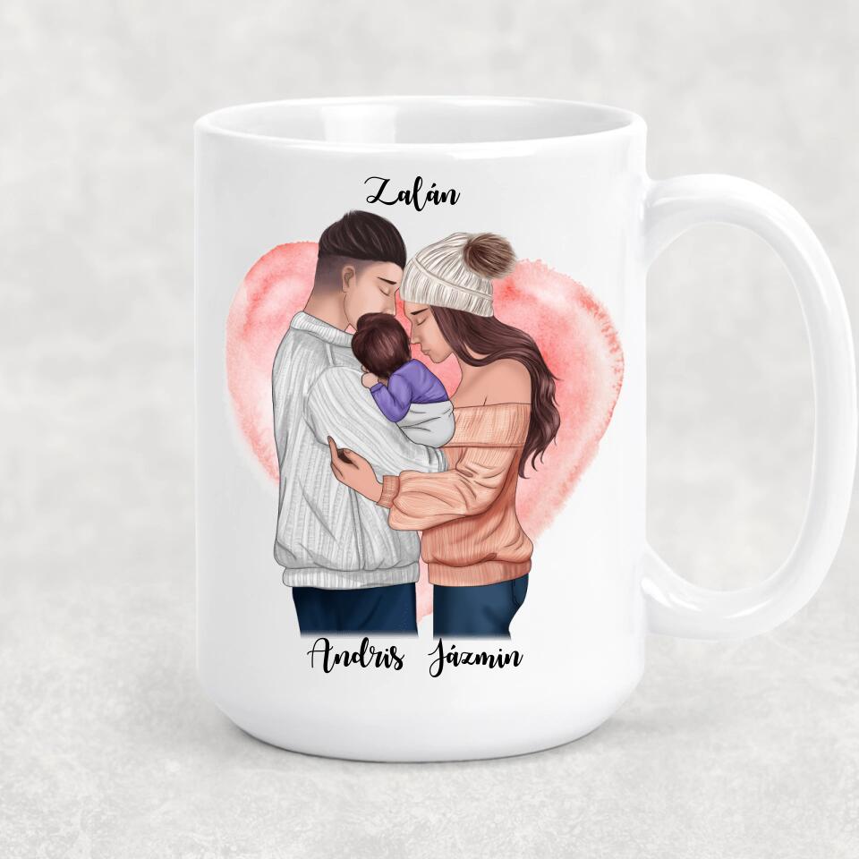 Egyedi bögre szülőknek - pár kisbabával